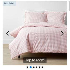 The Company Shop Kids Gingham Organic Cotton Duvet Cover Set - Full / Queen